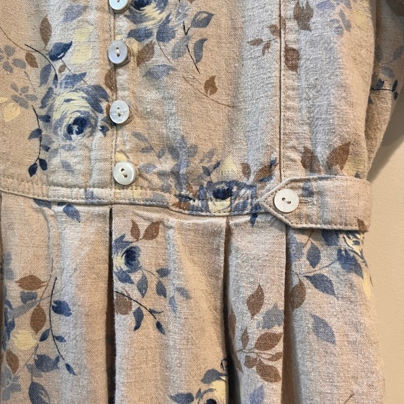 Vintage Erika Collection Petites 1980’s Linen Blend Floral Print Petite Large - Picture 4 of 8